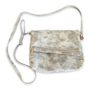 Hammitt VIP Crossbody Medium Marbled Gray Suede Leather